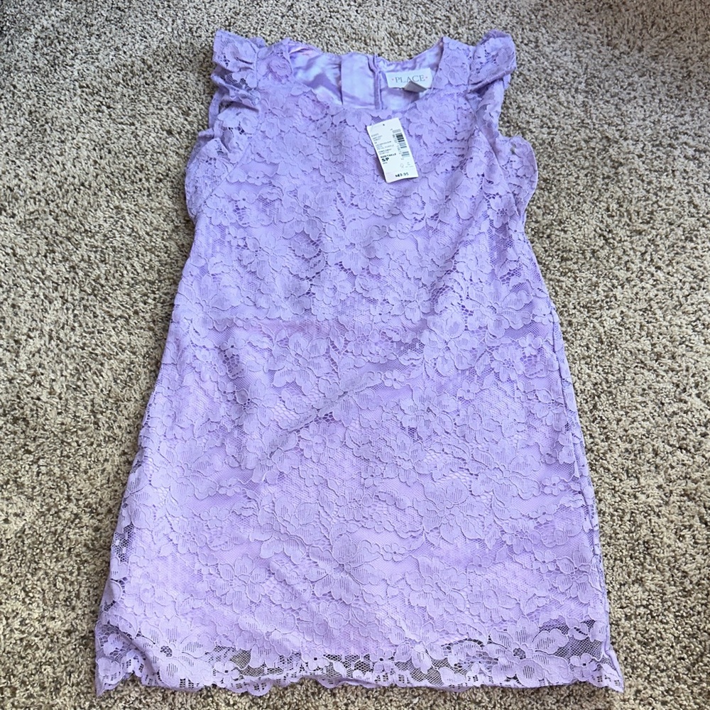 NWT Childrens Place Lavender Lace A line Sleeveless Dress size small 5/6